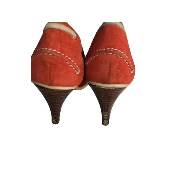 Bally High Heels Balmoral Red Suede with Rawhide Trim. Size 40/10 Made in Italy - Picture 2 of 12
